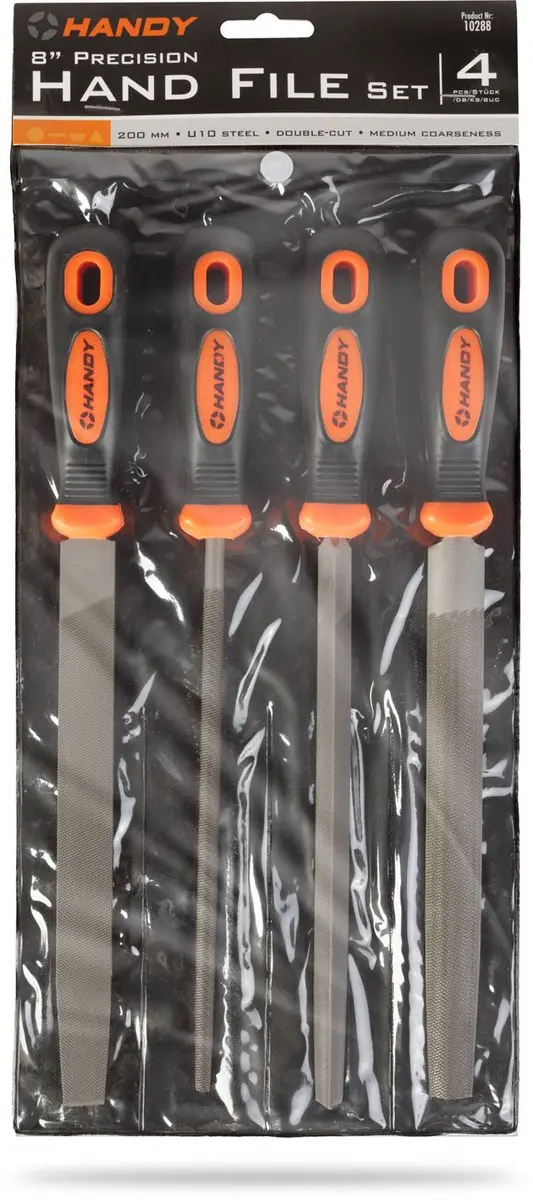 Handy Precisie Vijlenset 4-delig 200mm - Meerkleurig