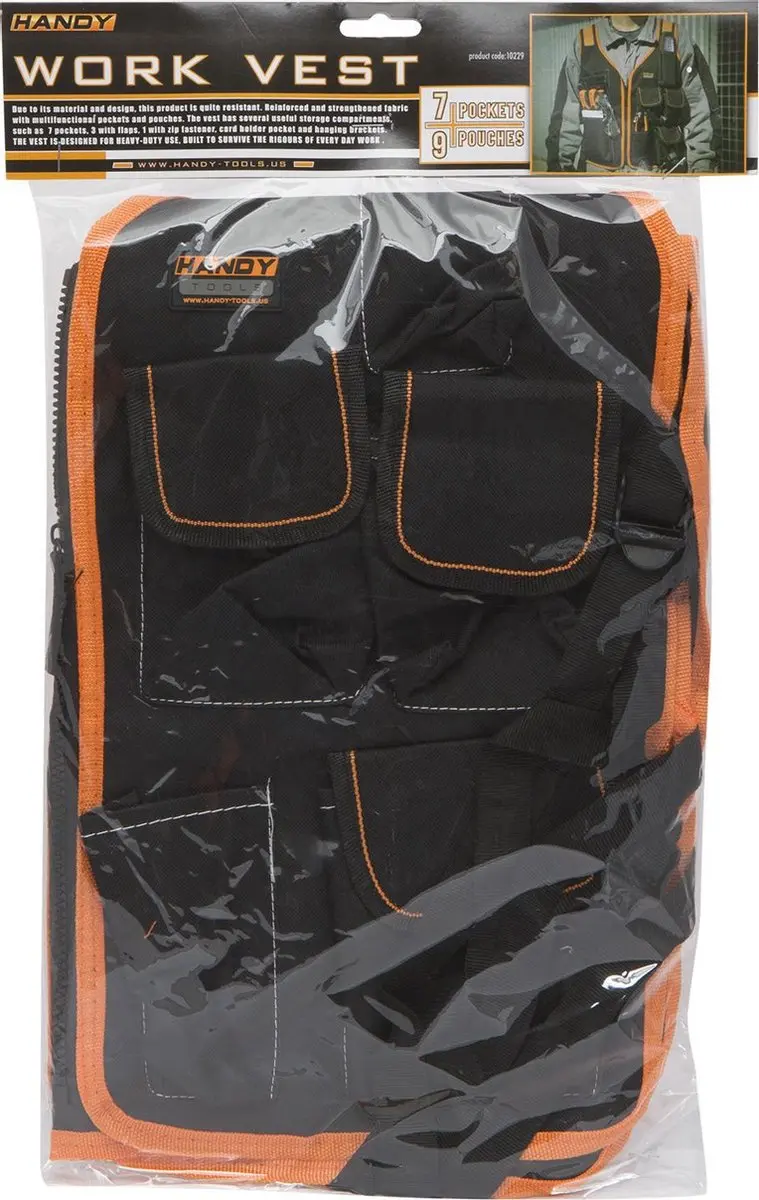 Handy Gereedschapsvest One Size - Zwart/Oranje