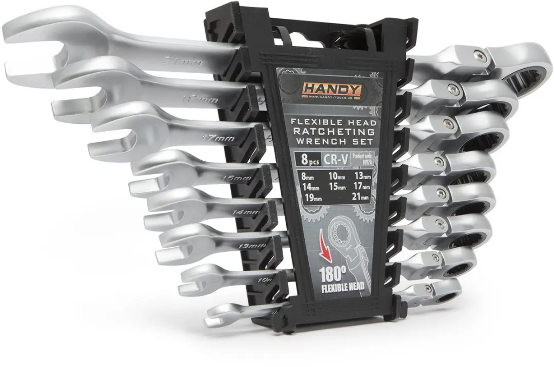 Handy 8-in-1 Ratel Steeksleutelset 8-21mm