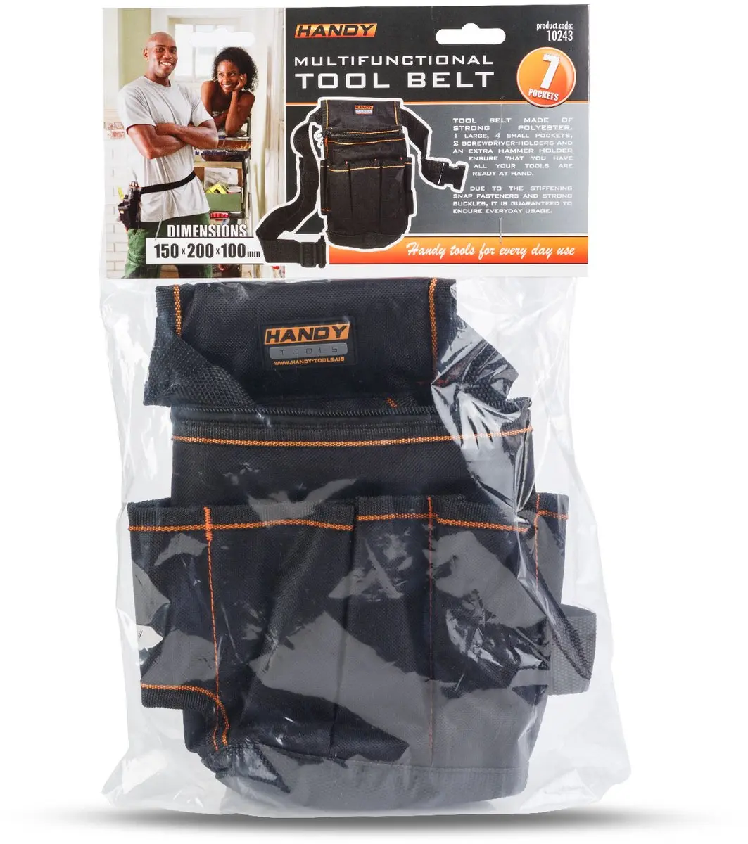 Handy Multifunctionele Gereedschapshouder 15x20cm - Zwart/Oranje