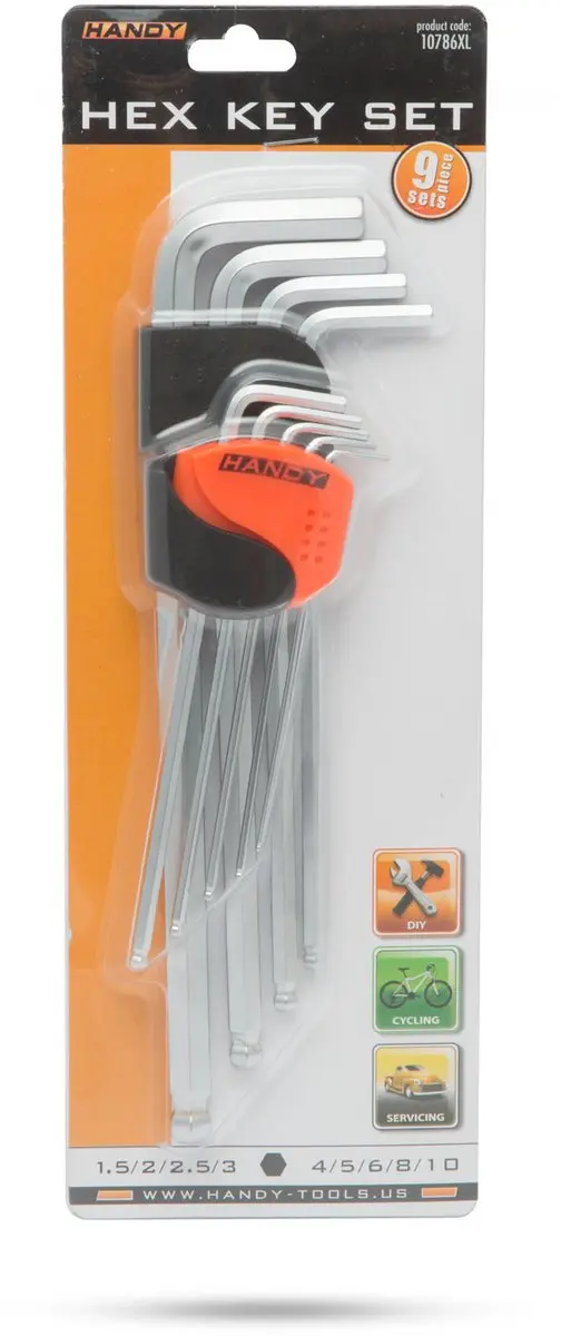 Handy Inbussleutelset 9-delig - Chroom-Vanadium Staal