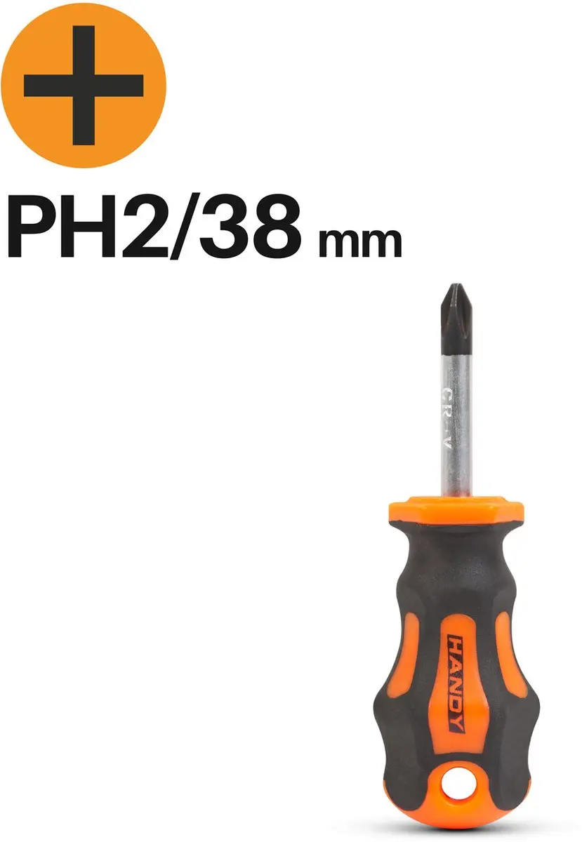 Handy Korte Kruiskopschroevendraaier PH2 38mm