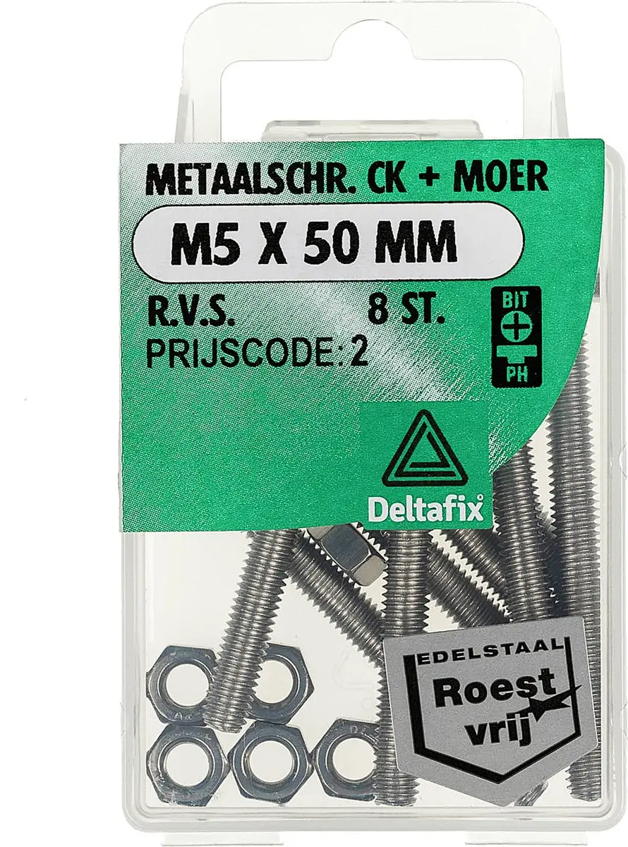 Metaalschroeven RVS A2 cillinderkop m5x50mm