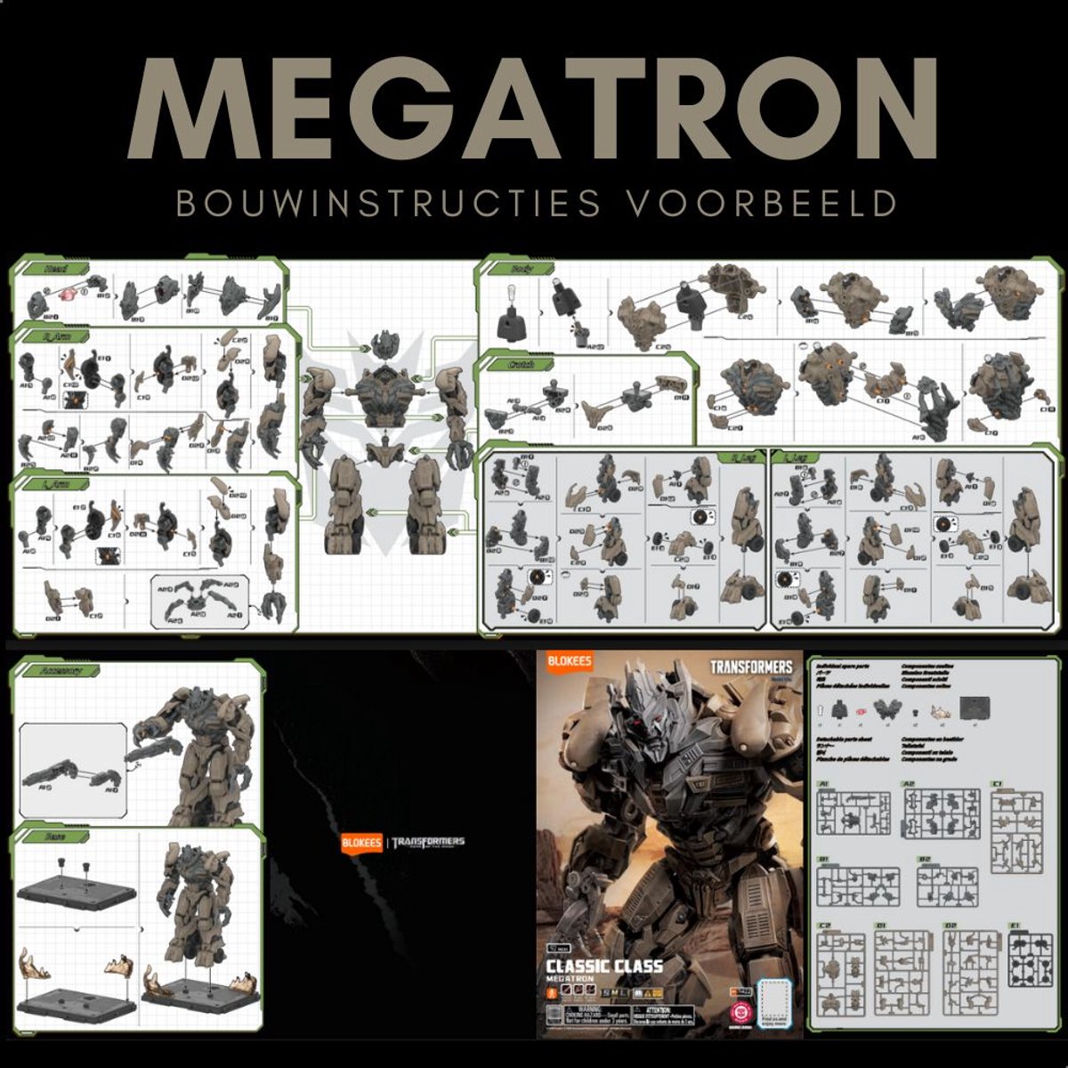 Blokees - Megatron Classic Class 22 Transformers Dark of the Moon Model Kit | Decepticons G1 Action Figure Edition | Age of the Primes | Technisch Robot Modelbouw | Educatief speelgoed bouwpakketten volwassenen & kinderen | Legacy War for Cybertron