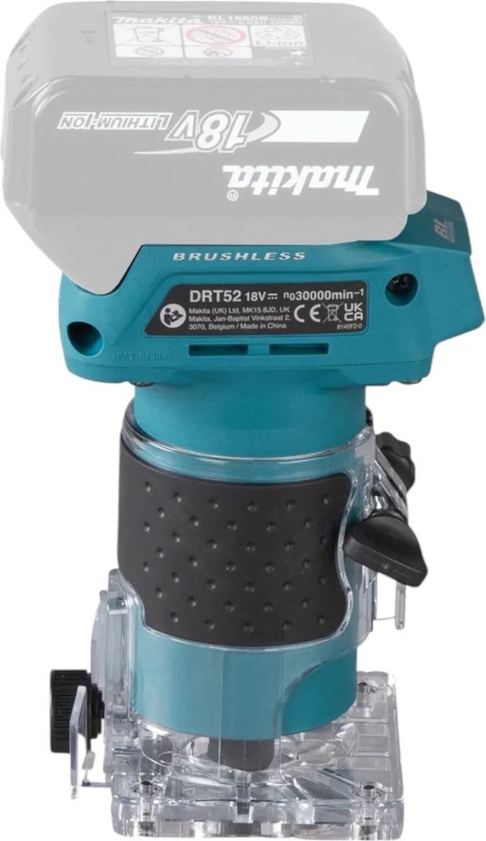 Makita DRT 52 RF1J Accu Kantenfrees 18V - 6mm - met 3.0Ah accu & lader