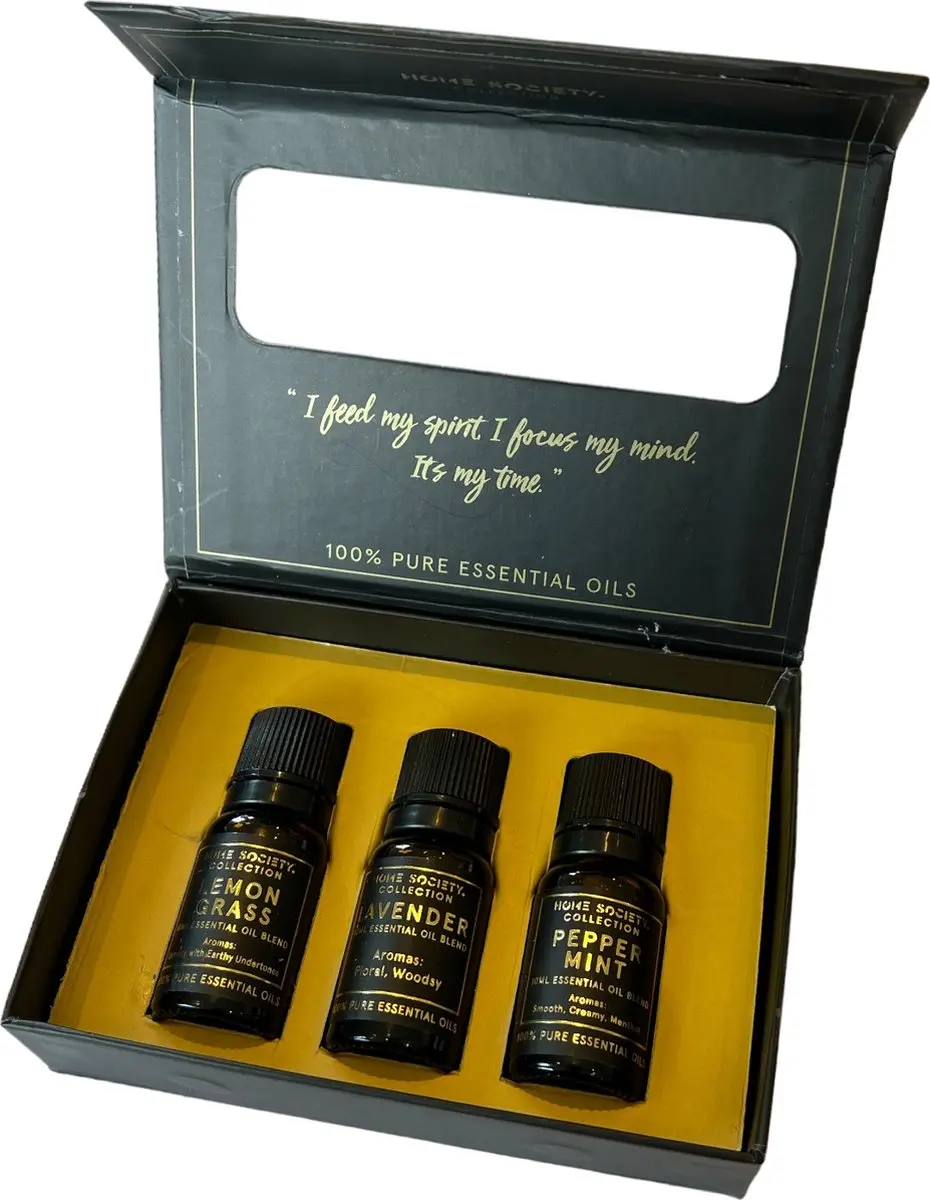 Home Society Essential Oil Pack - 3x10ml Zwart/Goud