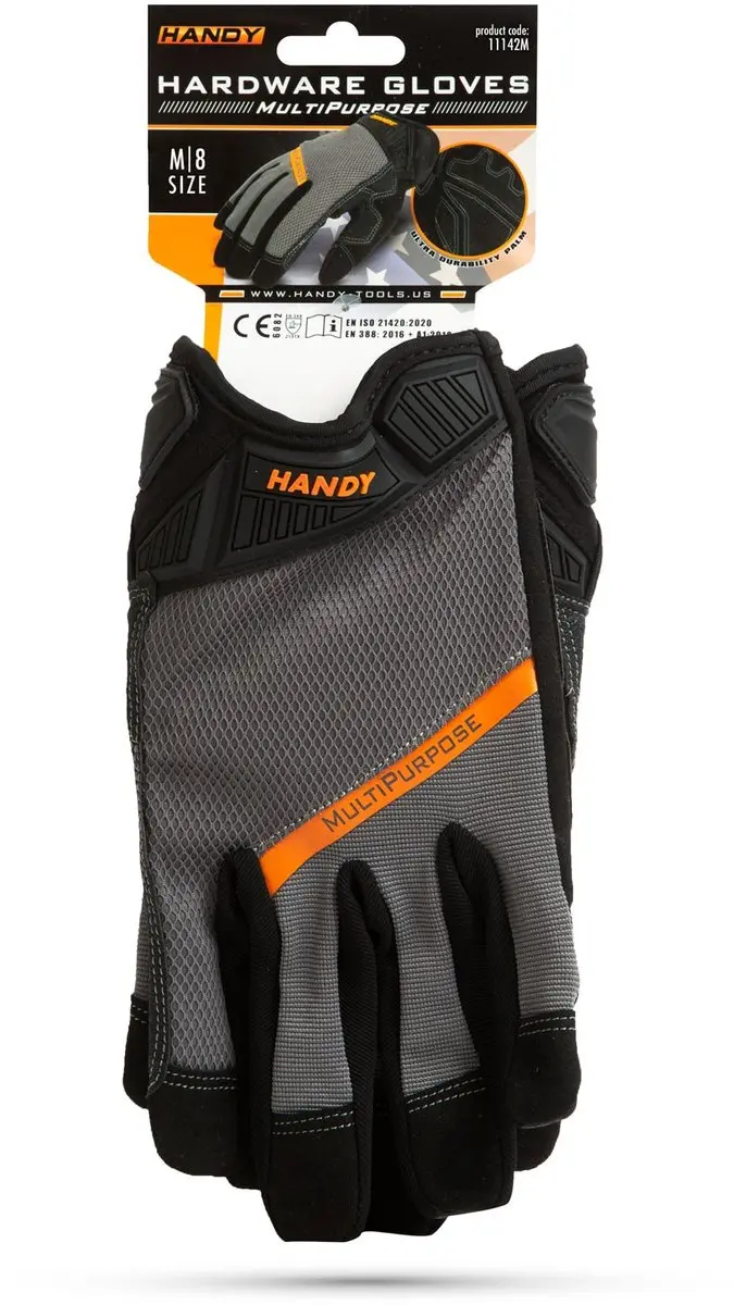 Handy Werkhandschoenen M - PVC Palm & Touchscreen - Zwart