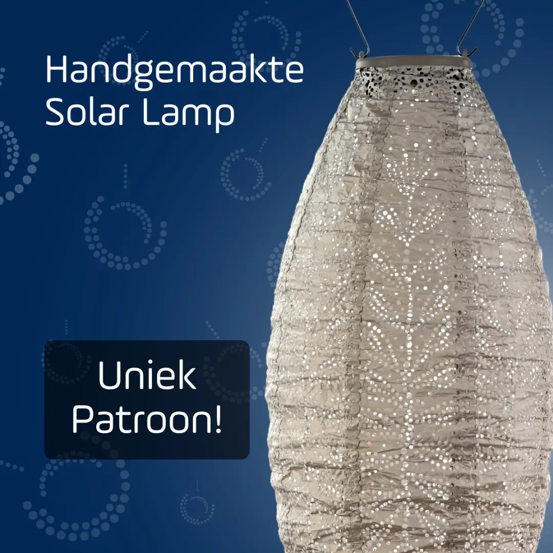 Lumiz Solar Buitenlamp Folia Long Oval 20cm - Licht Taupe