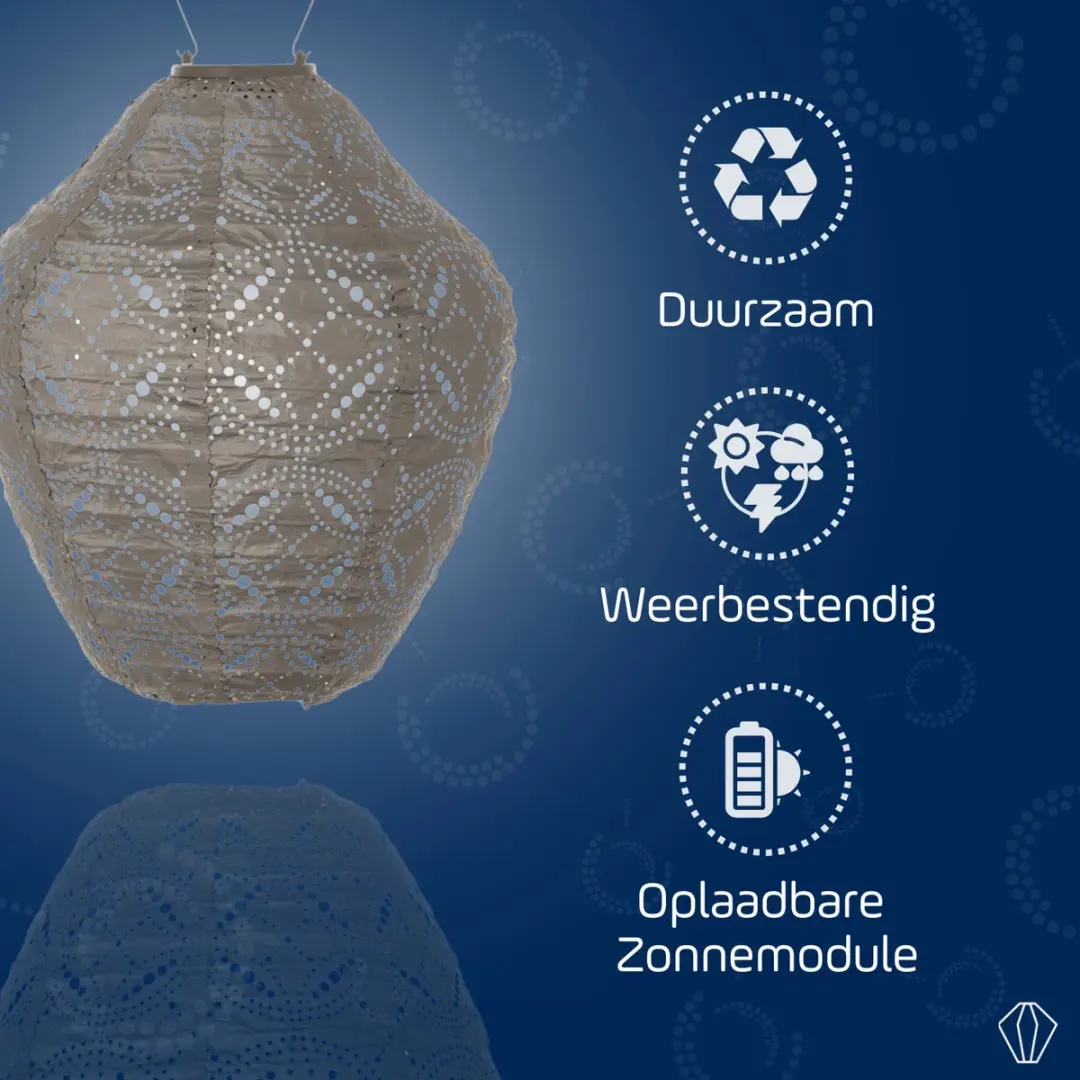 Lumiz Solar Tuinverlichting Mandela Jar 30cm - Taupe