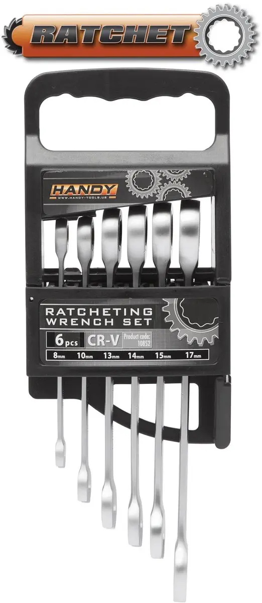 Handy Ratel Steeksleutelset 6-delig Maten 8-17mm