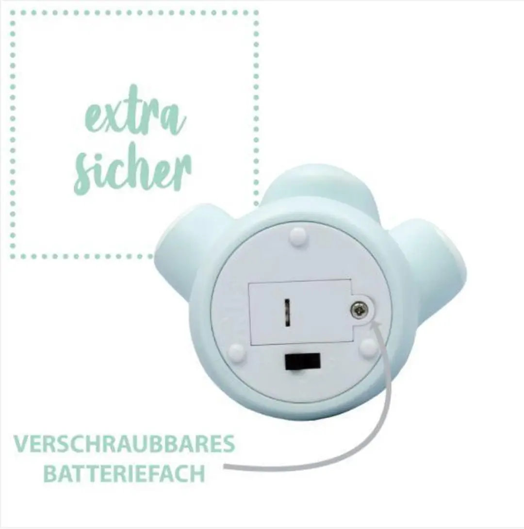 Reer Lumilu Nachtlampje Mini Zoo Neushoorn - Lichtblauw/Wit