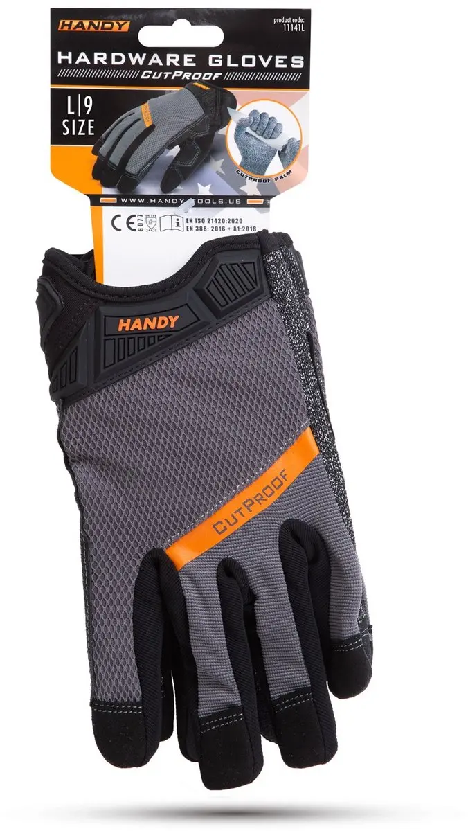 Handy Snijbestendige Werkhandschoenen HPPE/Aramid L - Zwart
