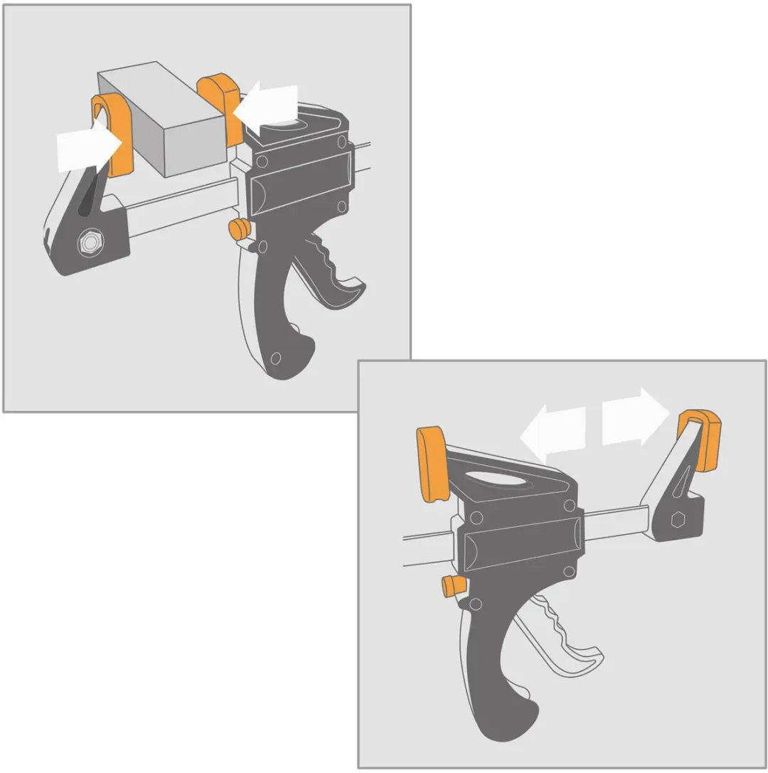 Handy Lijmklem Eenhands 300mm - Set van 2 - 500N - Zwart