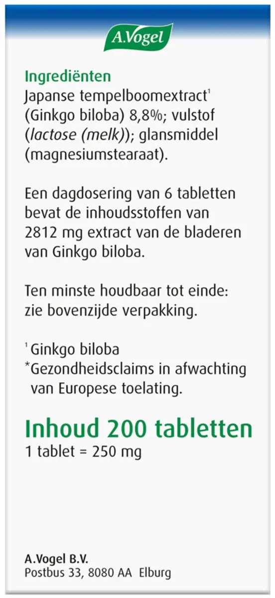 A.Vogel Geriaforce Doorbloeding - 400 tabletten