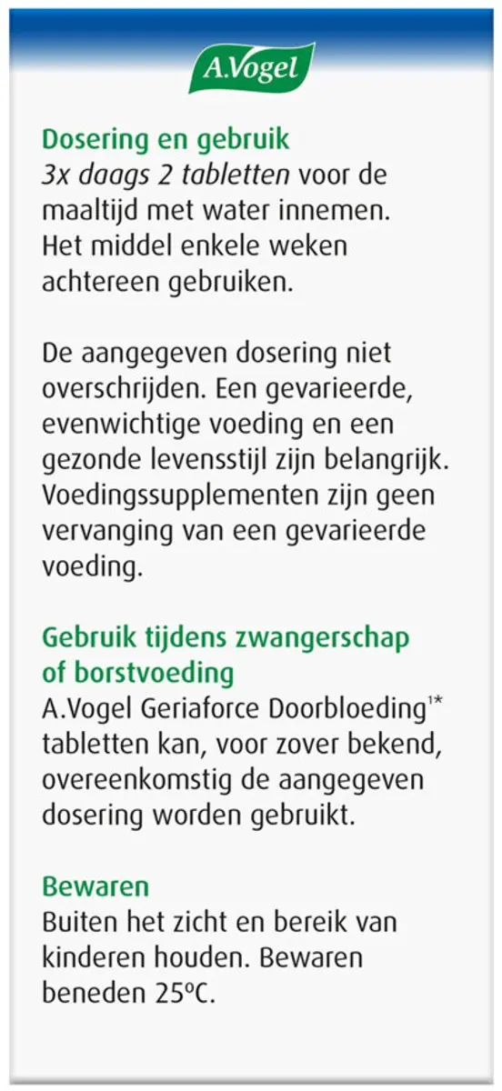 A.Vogel Geriaforce Doorbloeding - 400 tabletten