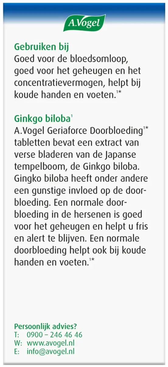 A.Vogel Geriaforce Doorbloeding - 400 tabletten