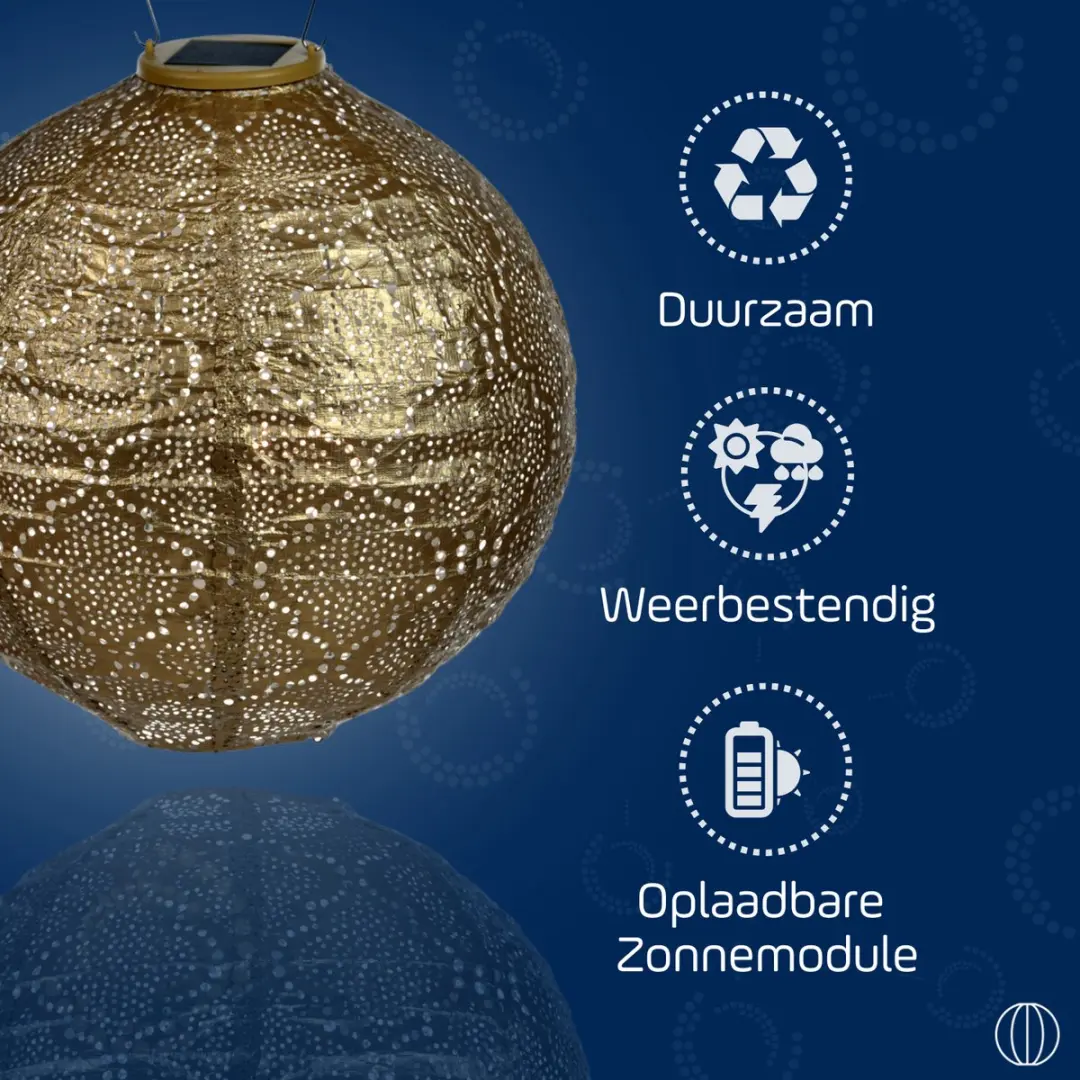 Lumiz Zonne Tuinverlichting Bazaar Rond 30cm - Goud