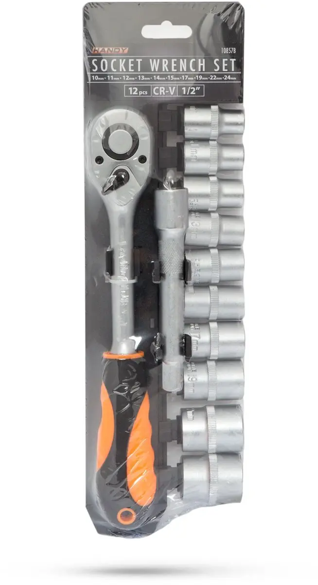 Handy Ratel Dopsleutelset 10857B - 12-delig 10-24mm - Oranje