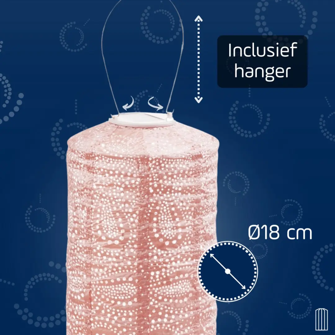 Lumiz Paisley Cylinder Zonne Tuinverlichting 18cm - Roze