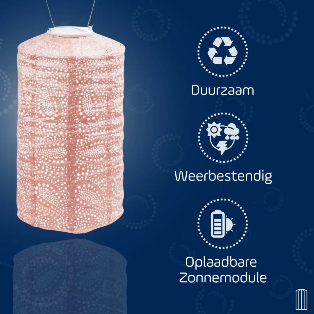 Lumiz Paisley Cylinder Zonne Tuinverlichting 18cm - Roze