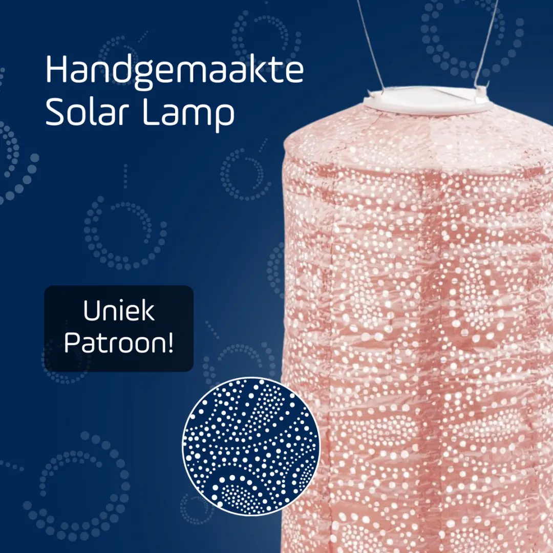 Lumiz Paisley Cylinder Zonne Tuinverlichting 18cm - Roze