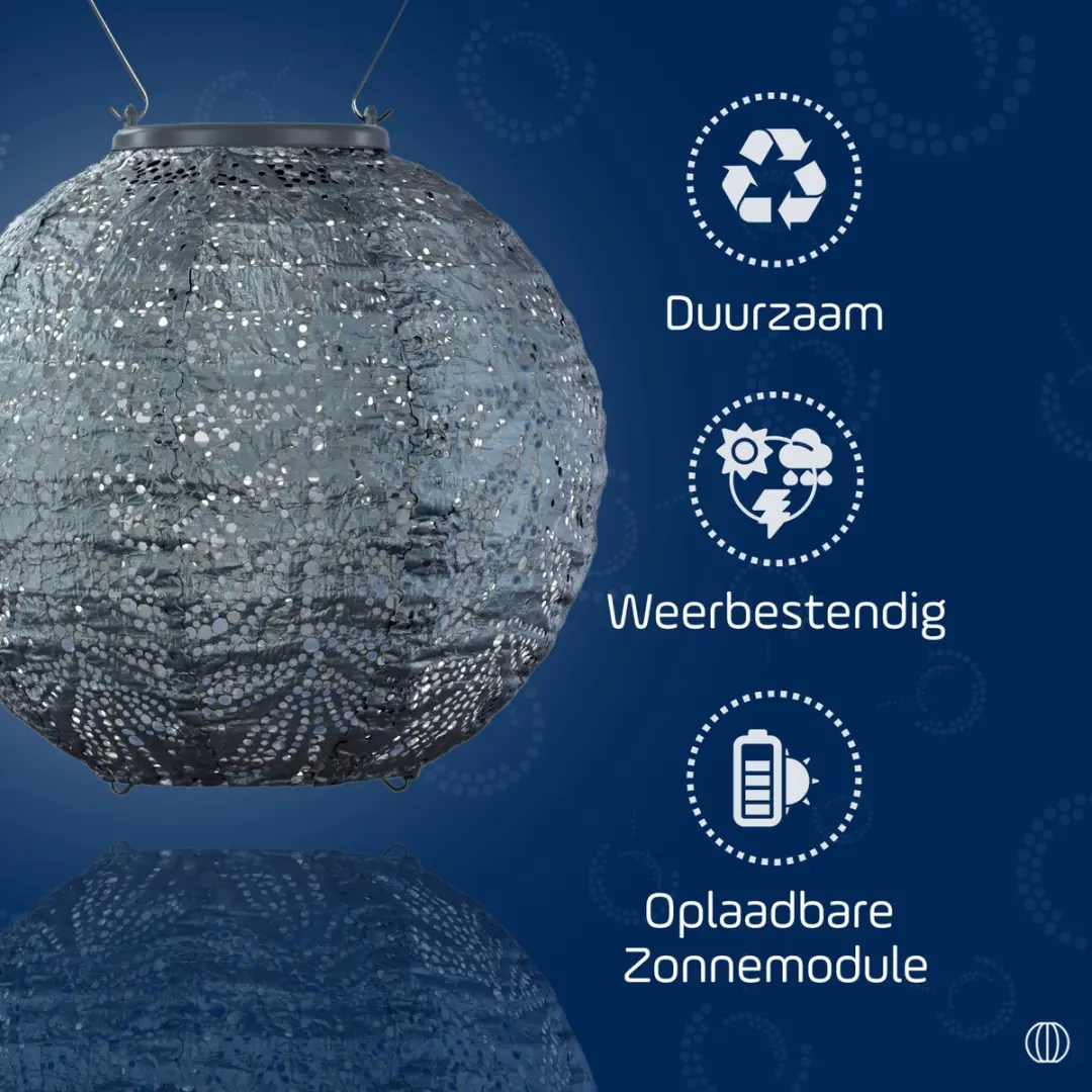 Lumiz Folia Rond Zonne Tuinverlichting 20cm - Grijsblauw