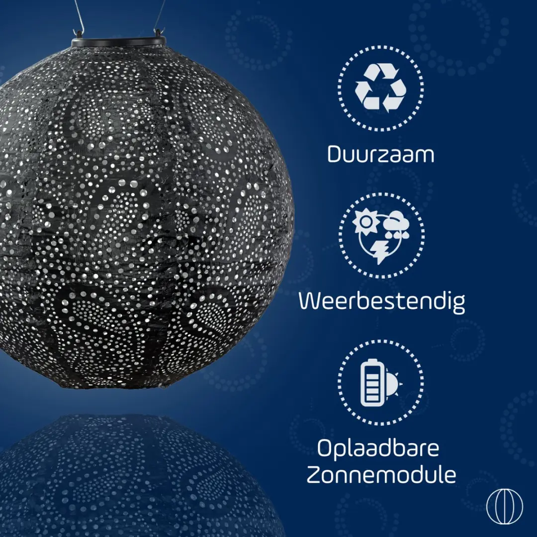 Lumiz Solar Buitenlamp Paisley Rond 30cm - Donker Grijs