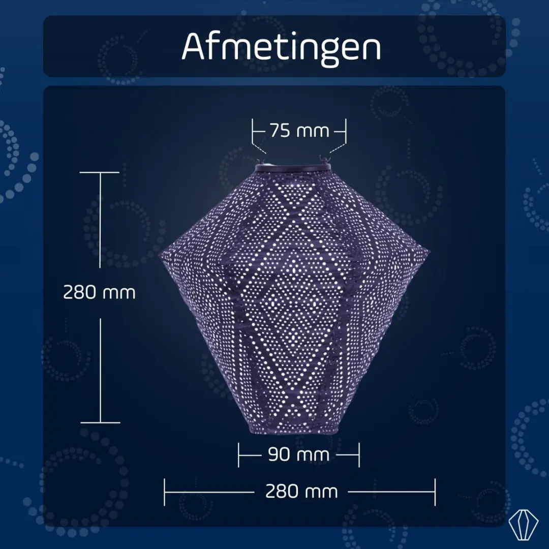 Lumiz Ikat Diamond Zonne Tuinverlichting - Blauw/Paars - 28 cm - afbeelding 6 van 6