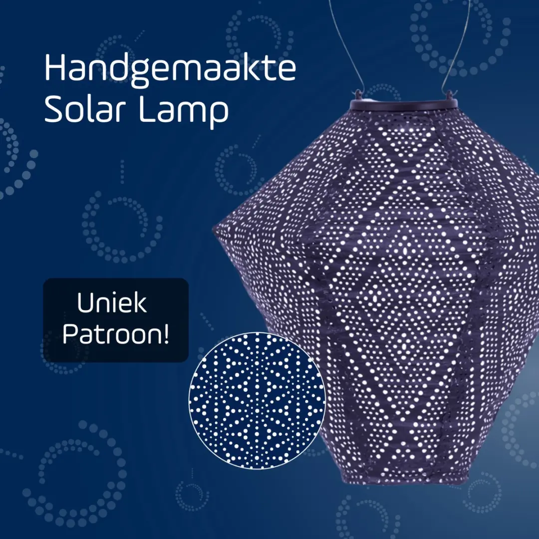 Lumiz Ikat Diamond Zonne Tuinverlichting - Blauw/Paars - 28 cm