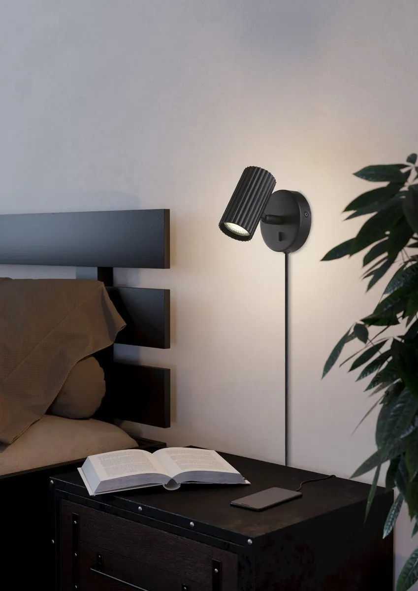 Eglo Portillo 1 Wandlamp GU10 - Zwart