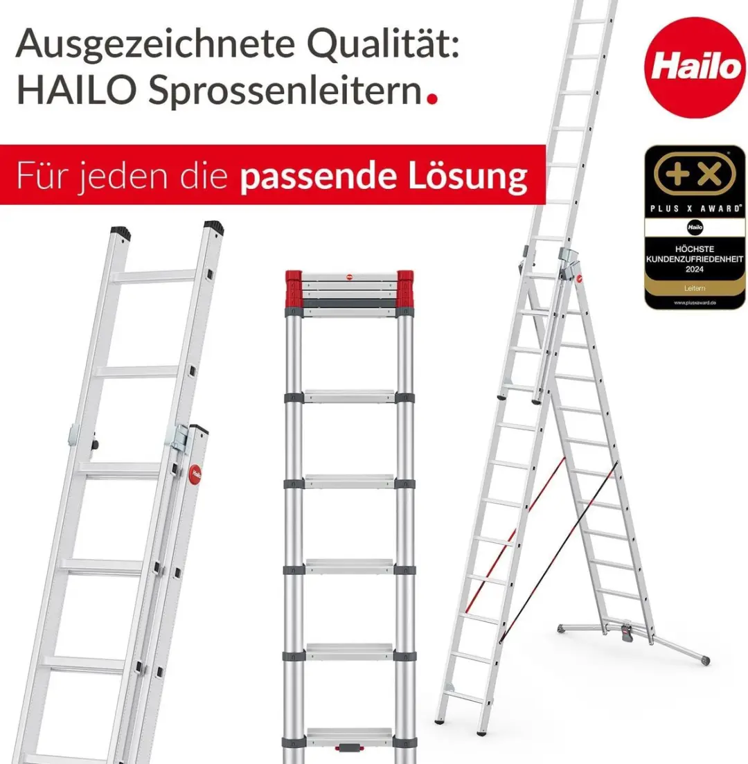 Hailo HobbyLOT Combinatieladder 3-delig - 27 Sporten - 150 kg