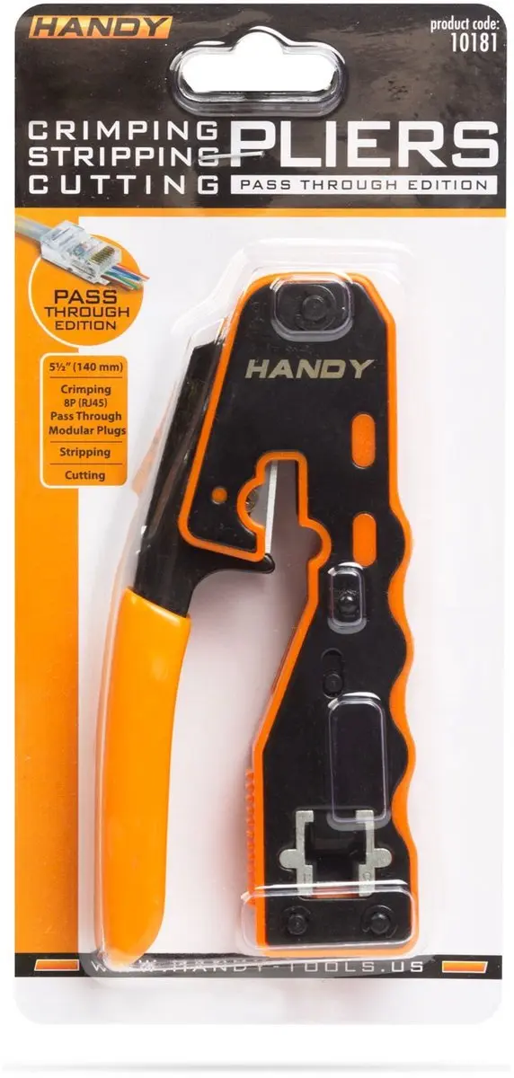 Handy Krimptang RJ45 8P8C - Oranje/Zwart