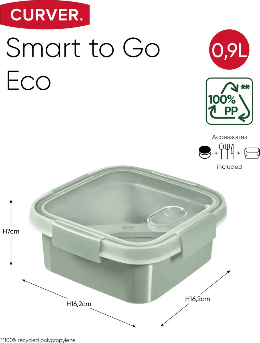 Curver Smart To Go Eco Lunchbox 0.9L - MPN 252975 - Grijs