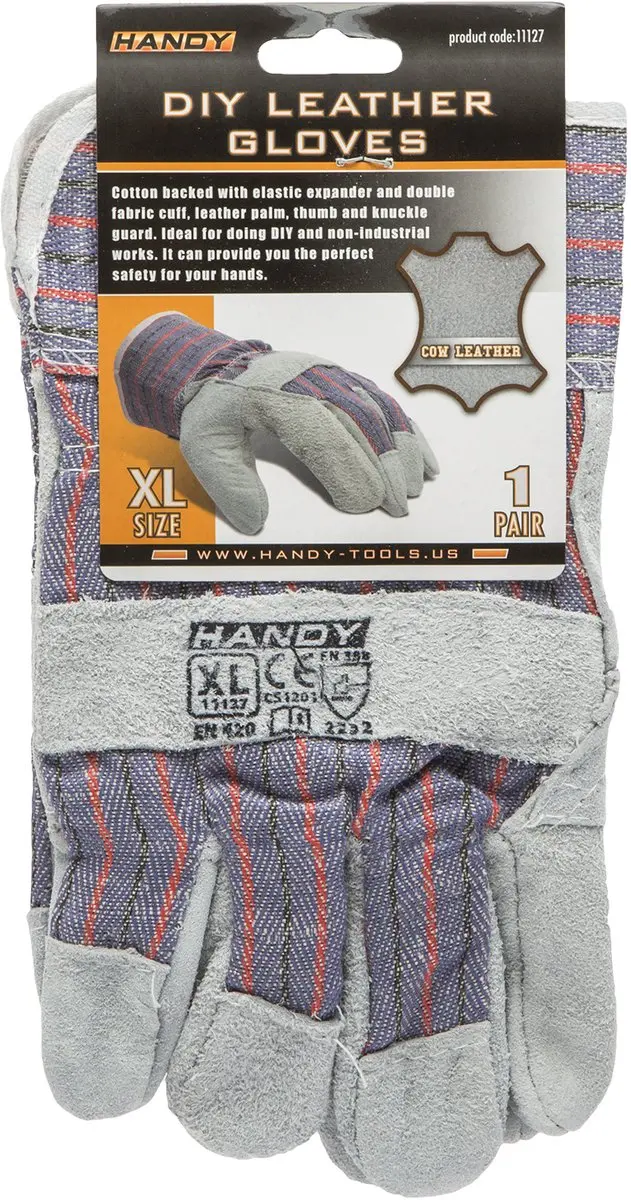 Handy Leren Werkhandschoenen XL - Runderleer - EN388
