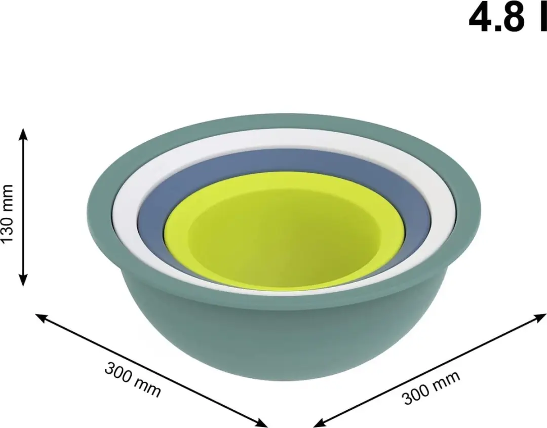 Rotho Caruba Schalenset 4-delig - 3 kommen 1-4,8L & zeef 3L