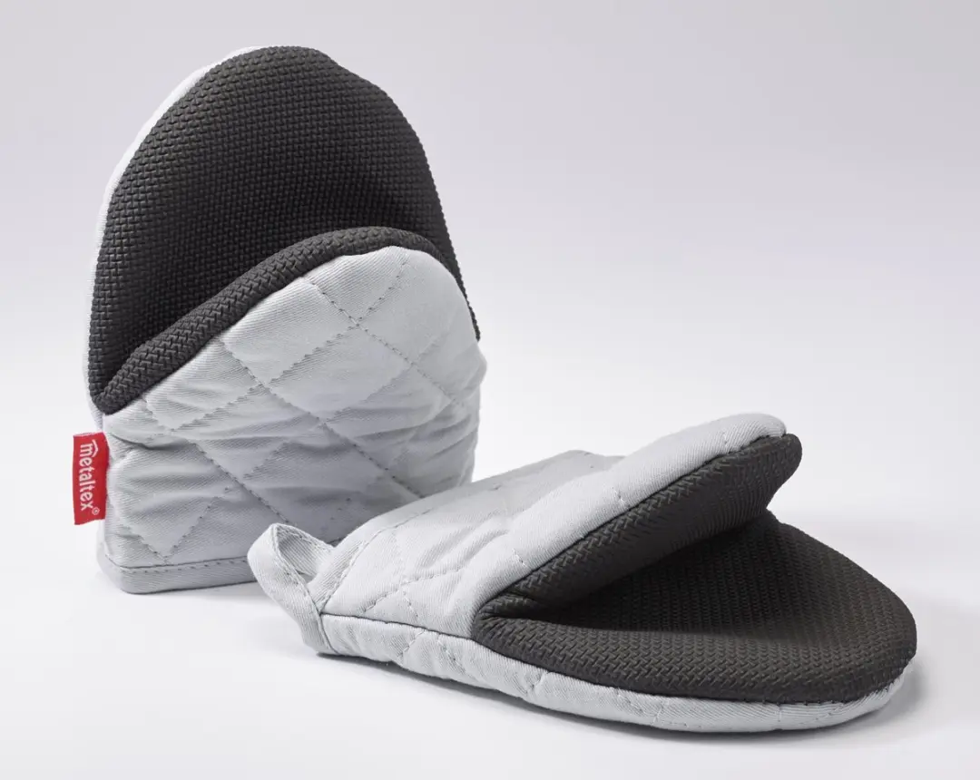 Metaltex Ovenhandschoenen 14cm - Grijs/Zwart - 2 Stuks