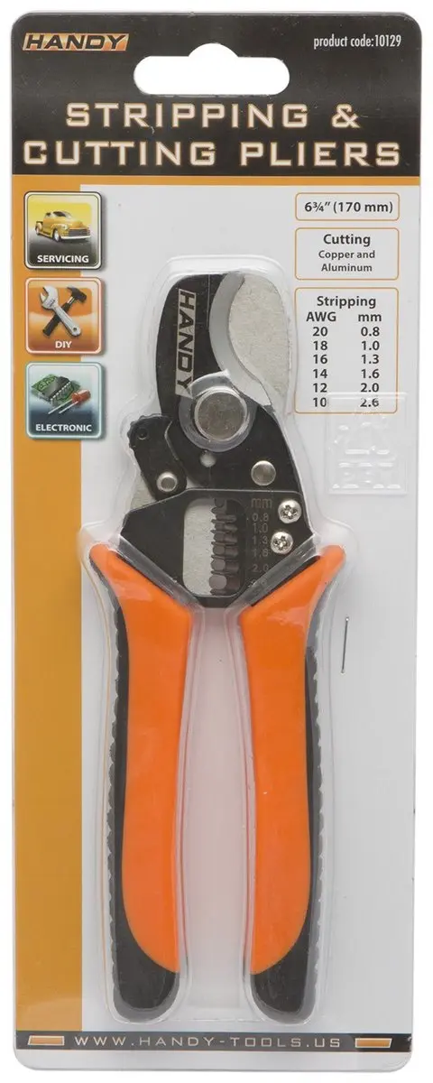 Handy Kabelstripper & Kniptang - AWG 20–10 / 0,8–2,6mm - Oranje/Zwart
