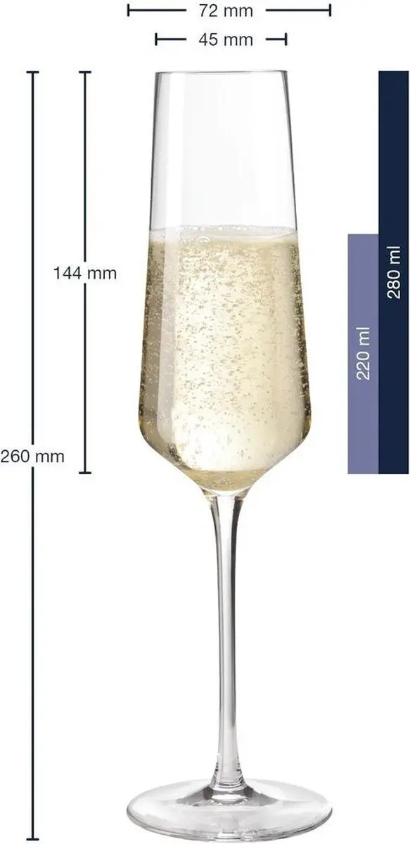 Leonardo Puccini Champagneglazen 280ml - 12 Stuks