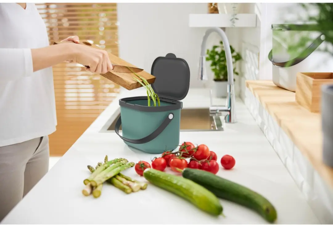 Rotho Albula GFT Afvalbak 3,2L - Groen - 2 Stuks