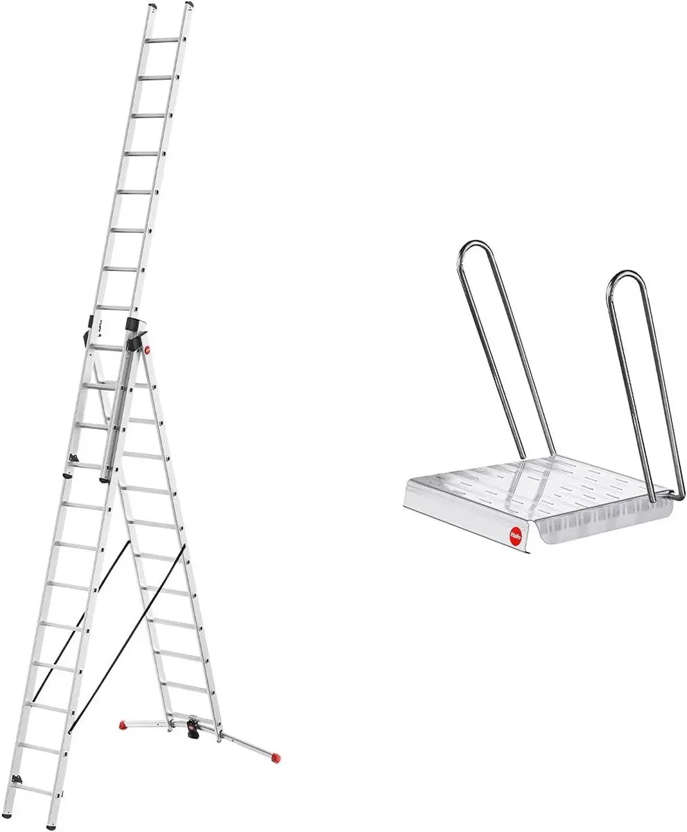 Hailo ProfiLOT 3-delige Aluminium Combinatieladder 3x12 Sporten