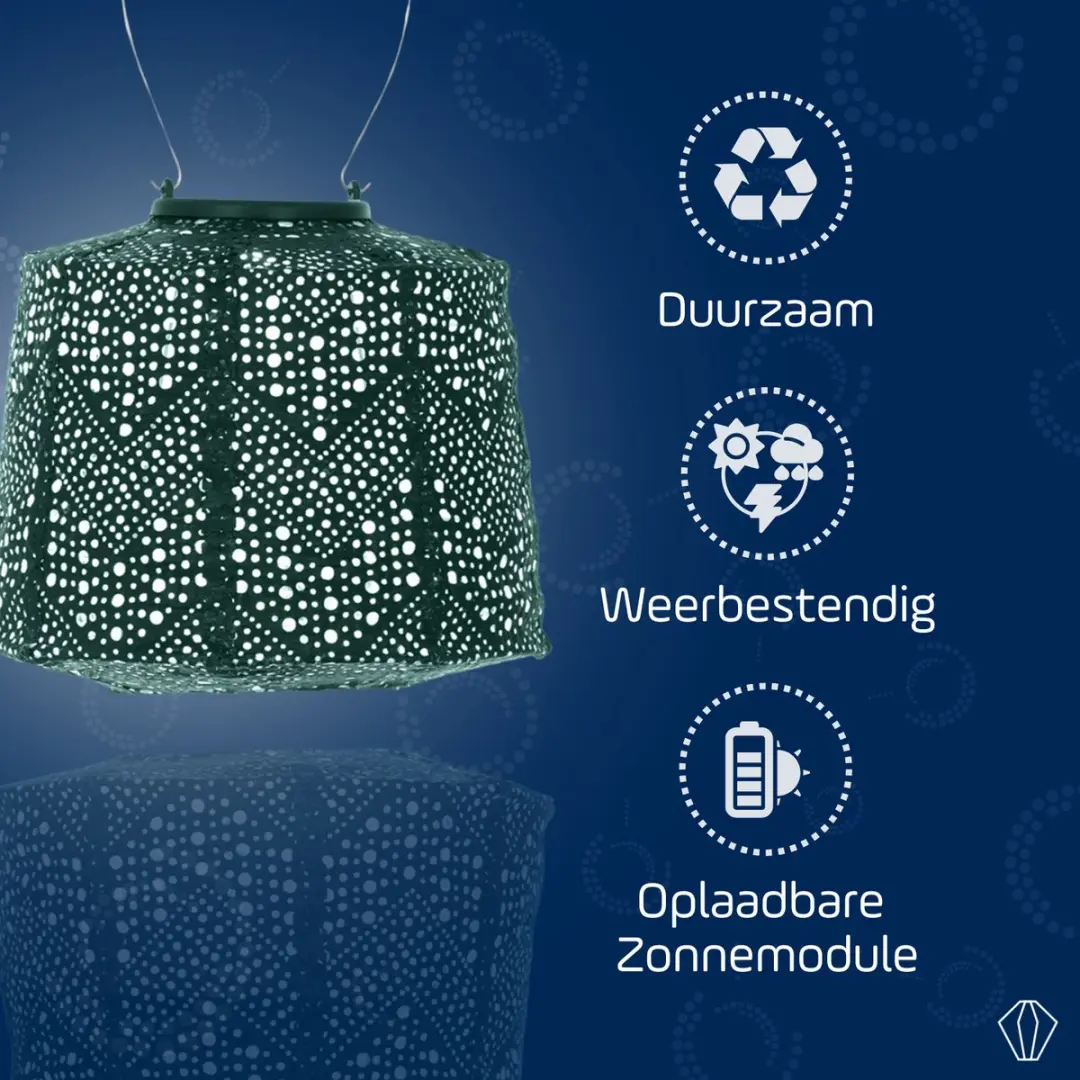 Lumiz Solar Lampion Wenen Set - 3 Stuks - Groen/Paars/Future Dusk
