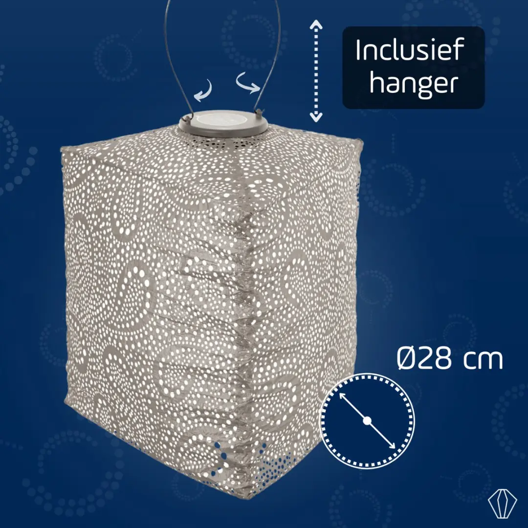 Lumiz Solar Tuinverlichting Paisley Triangle - 28cm - Licht Taupe - afbeelding 6 van 6