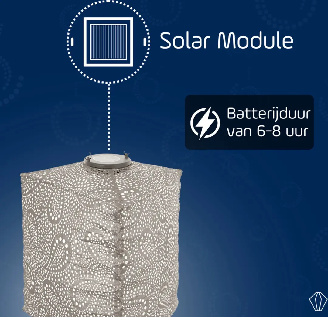 Lumiz Solar Tuinverlichting Paisley Triangle - 28cm - Licht Taupe