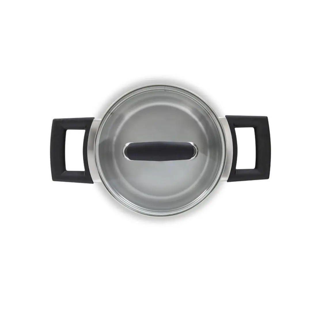 BK Blue Label Cool 5-delige Pannenset - 24cm - Zilverkleurig/Zwart