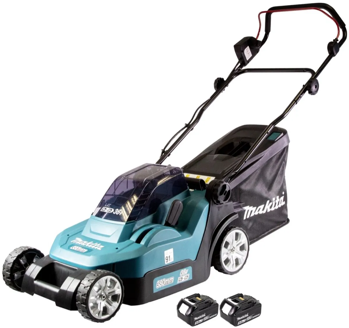 Makita DLM 432 T2 Accugrasmaaier 43cm - 2x 5.0Ah - 50L - afbeelding 2 van 5