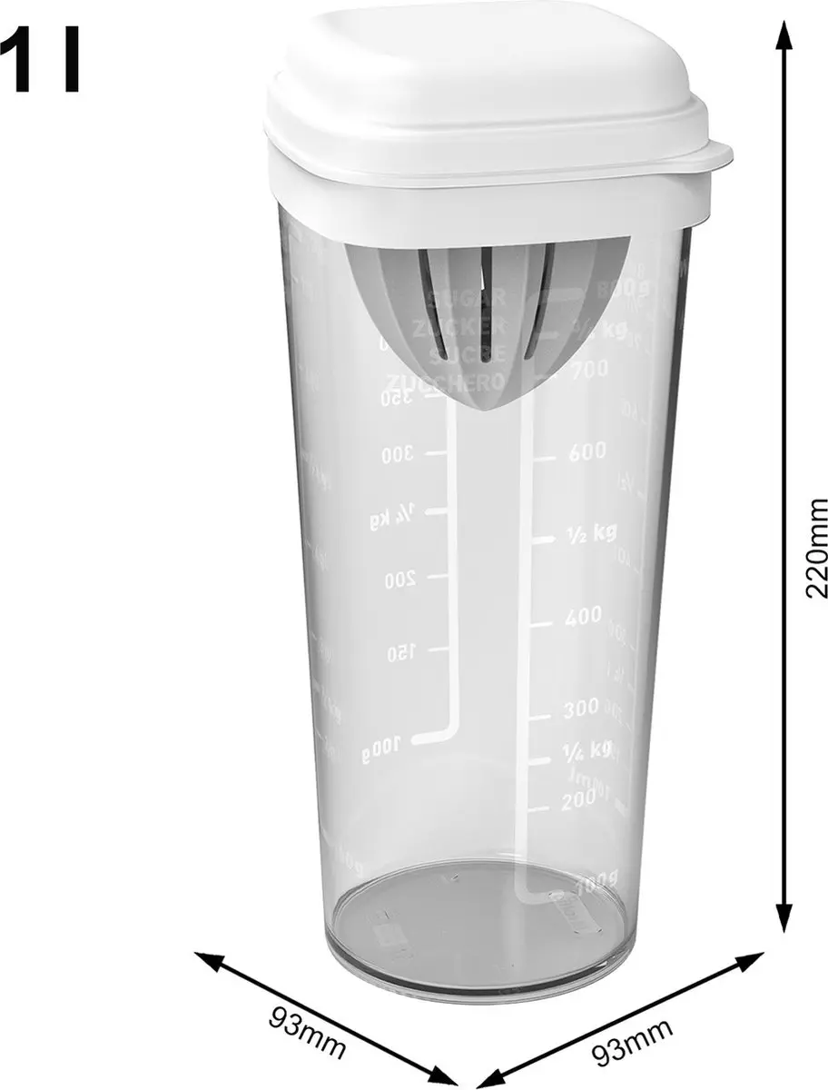 Rotho LOFT Shaker met Citruspers 1L - Wit/Transparant - afbeelding 6 van 6