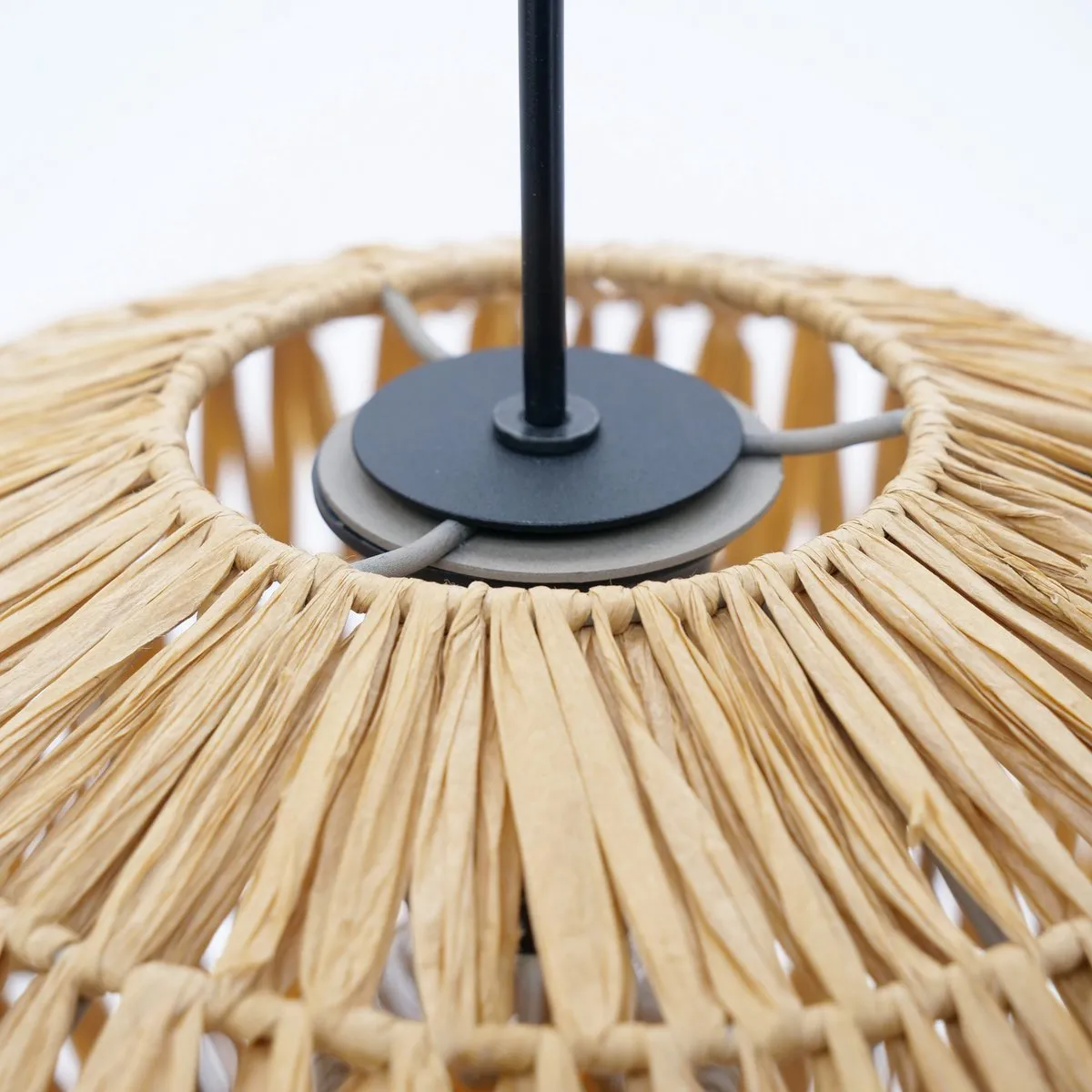 Eglo Sheldon Hanglamp E27 - Ø38cm - Zwart/Natuurlijk/Bruin