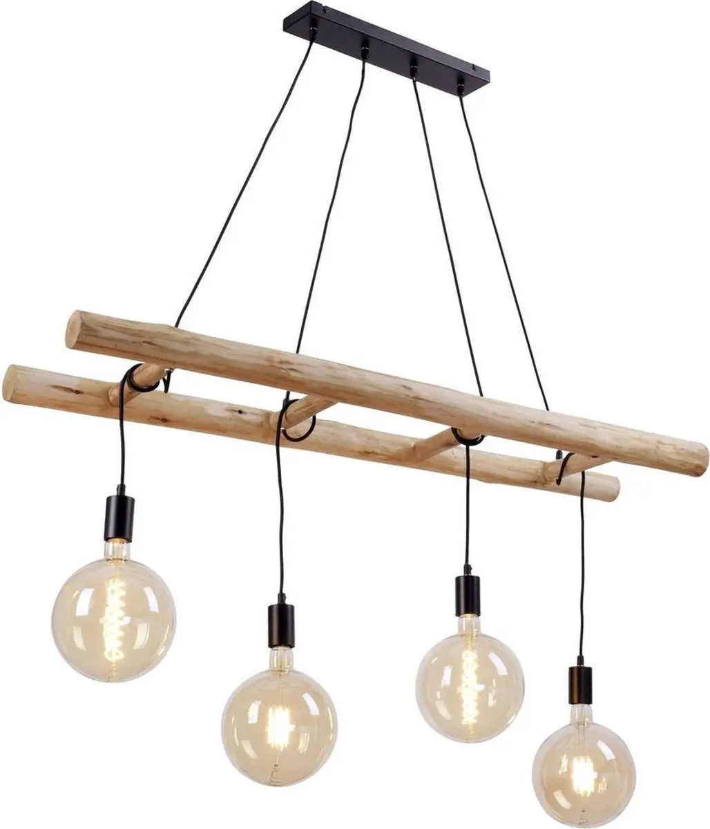 Paul Neuhaus Scala Landelijke Hanglamp 4-lichts - 120cm - Bruin