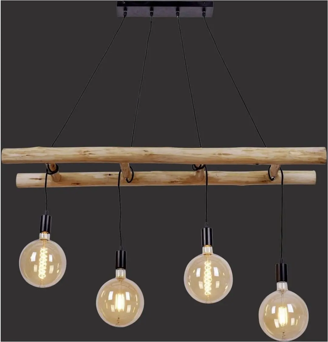Paul Neuhaus Scala Landelijke Hanglamp 4-lichts - 120cm - Bruin