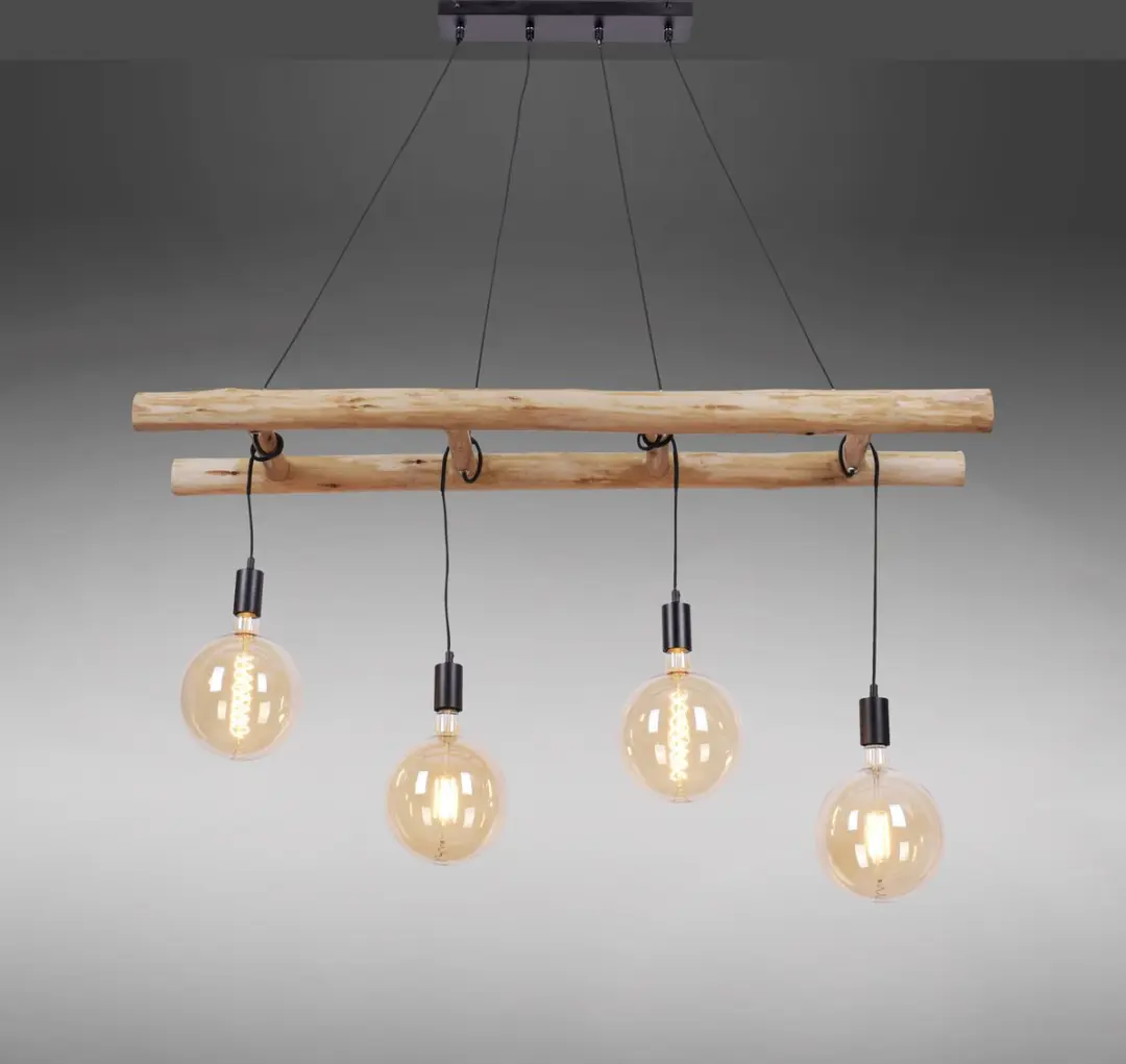 Paul Neuhaus Scala Landelijke Hanglamp 4-lichts - 120cm - Bruin